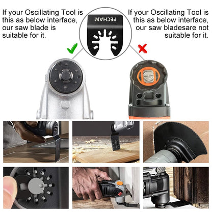 PECHAM 24PCS Oscillating tool Accessories Universal Wood Metal Oscillating Multitool Quick Release Tool Kits Fit Fein Multimaster, Ryobi, Milwaukee, Bosch, Dremel, Dewalt, Rockwell, Makita More