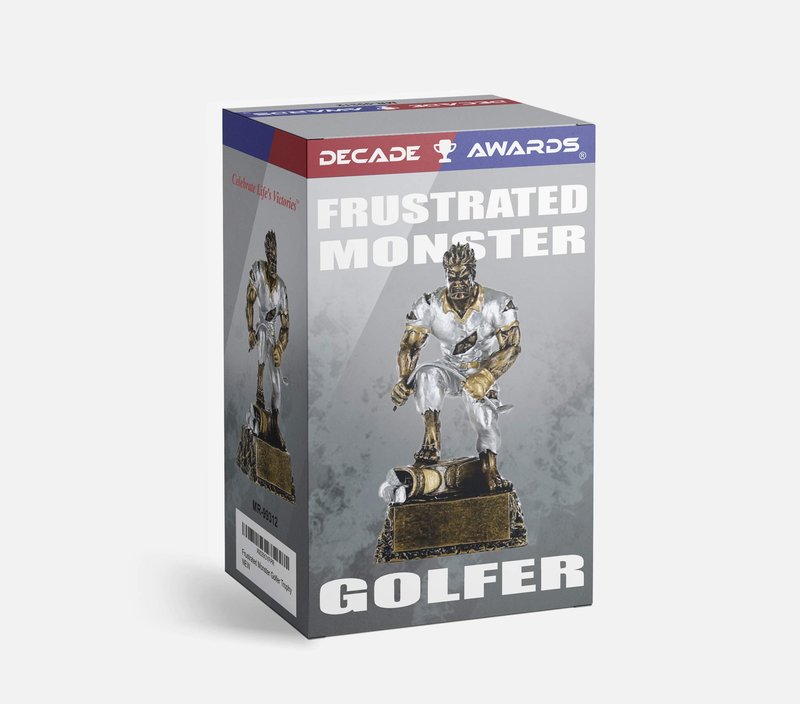 Decade Awards Frustrated Monster Golfer Trophy - Custom Engraved Golfing Beast Award - Golf Trophy - Customize Now (6.5 Inch)