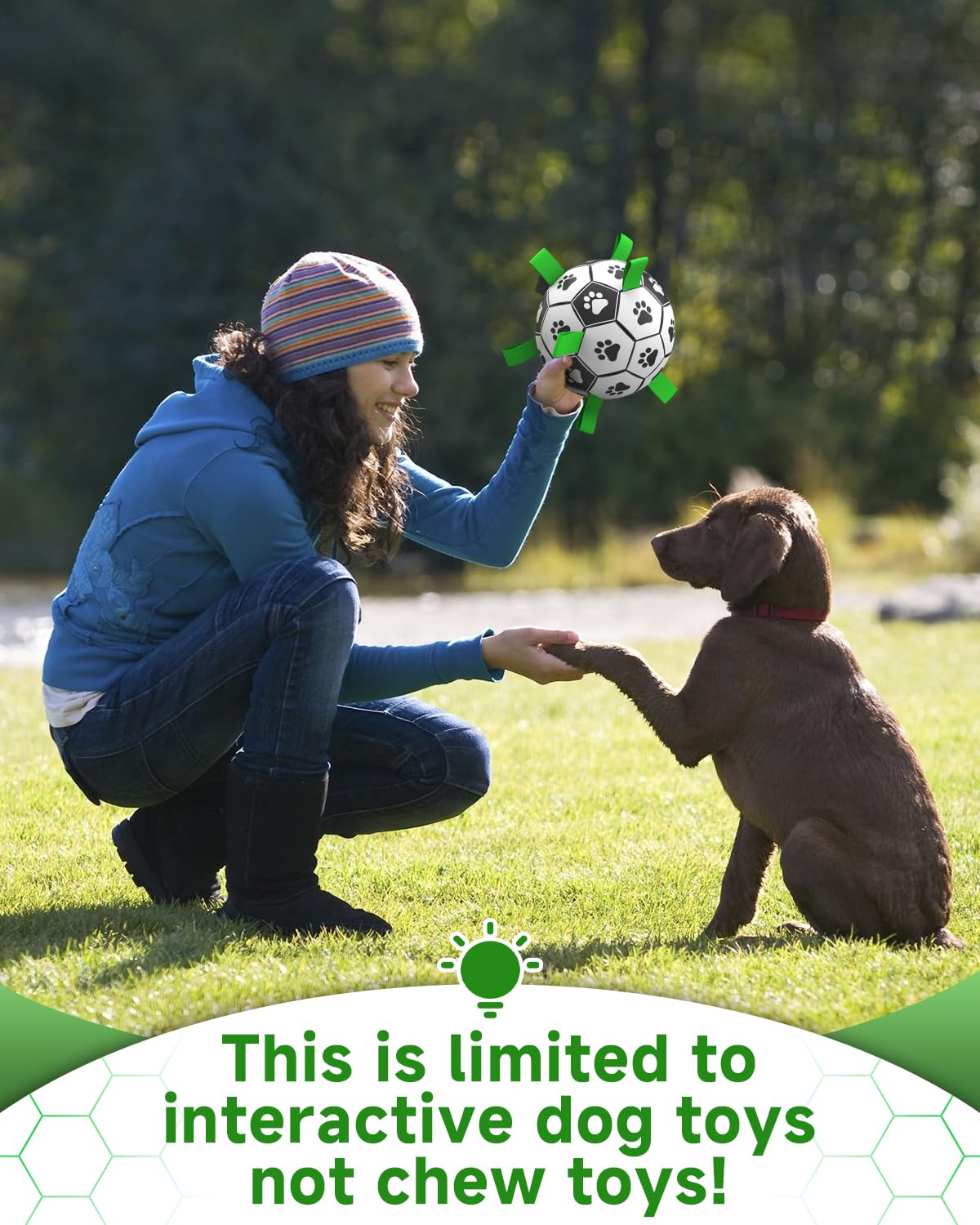 HETOO Interactive Dog Football Toys with Grab Tabs, Durable Dog Water Balls for Small Medium Breed, Indoor & Outdoor (6 Inch)