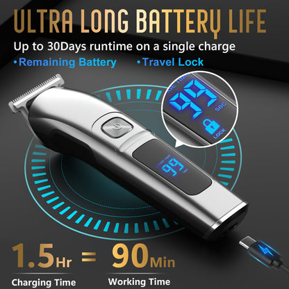 Ufree Beard Trimmer Men, Waterproof Electric Razor for Nose, Body, Face and Mustache, Cordless Hair Clippers Shavers for Men Grooming Kit, Gifts for Husband Father