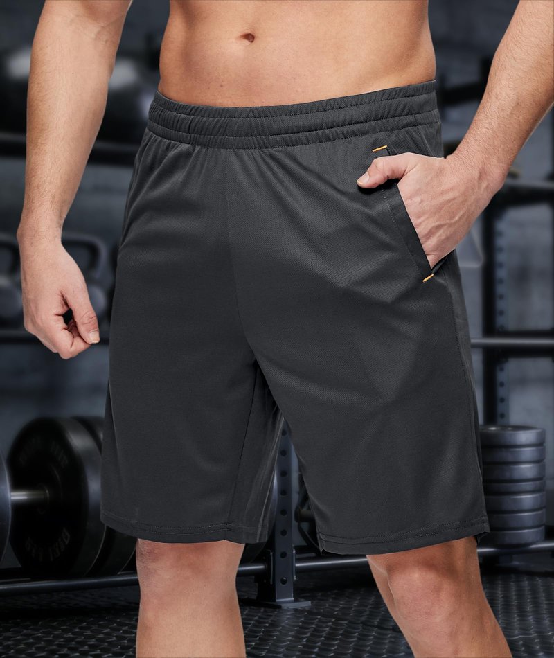 Little Beauty 5 Pack Mens Athletic Gym Shorts with Pockets Fast Dry Basketball Running Workout Shorts Navy/Dark Grey*2/Black*2, L