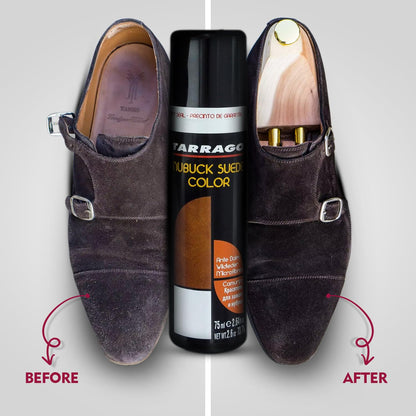 Tarrago Nubuck Suede Colour Renovator - Renews Color of Suede & Nubuck Footwear - Contains Synthetic Polymer and Vegetal Oil - Self-Applicator Bottle with Sponge, 75 ml / 2.54fl.oz