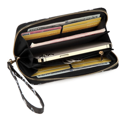 Fanwill Skull Halloween Wallet Gothic Purse For Women Wristlet Zip Around Goth Wallets Card Holder (Skull)