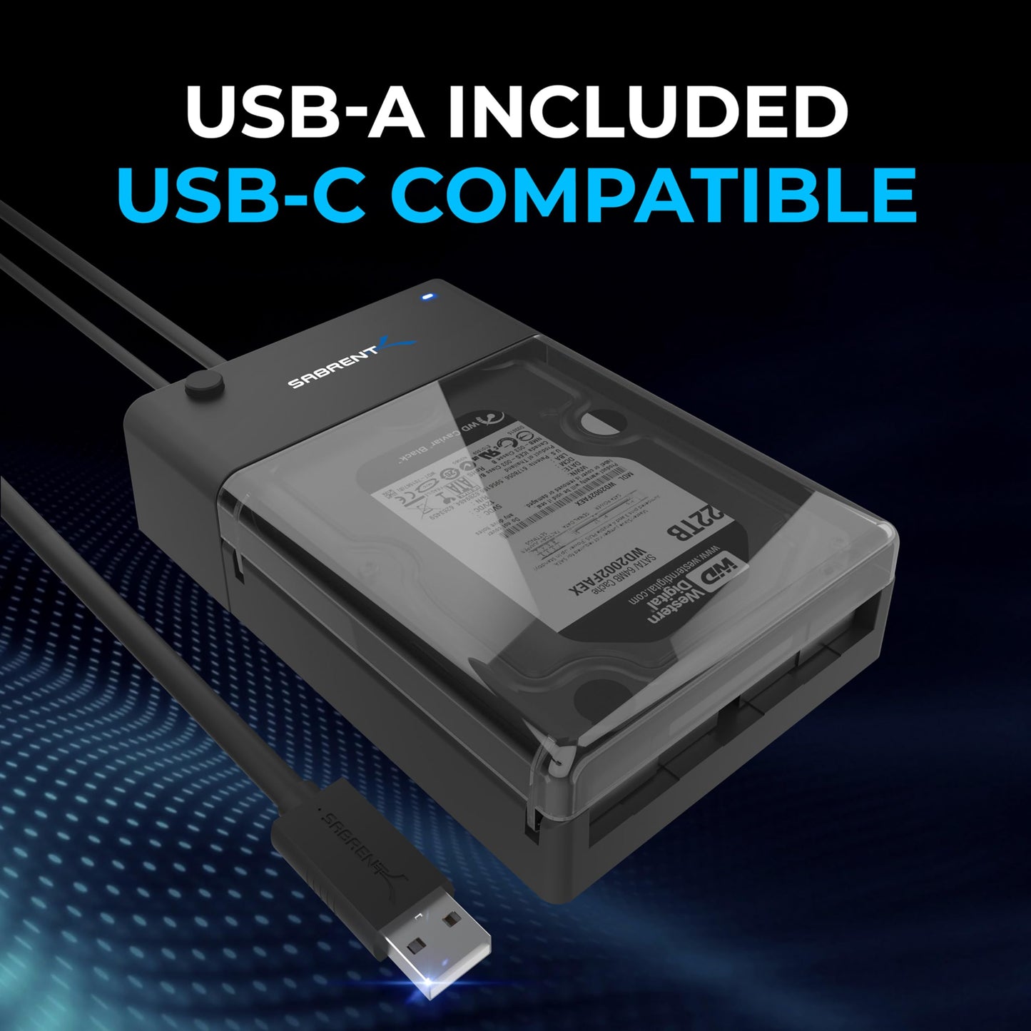 SABRENT Hard Drive Docking Station, SSD HDD 2.5 3.5 Inch SATA to USB Adapter, External SSD Enclosure Hard Drive Reader, Fast Data Transfer Hard Drive Enclosure, Tool-Free (EC-DFLT)