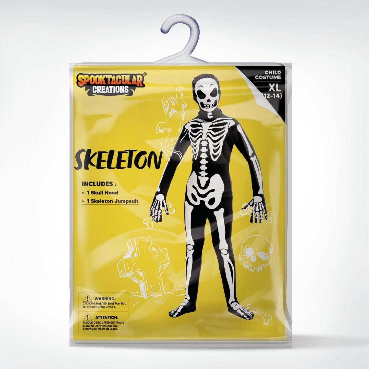 Spooktacular Creations Boy Halloween Skeleton Costume, Halloween Skeleton Costume for Kids, Bone Outfit, Bone Jumpsuit
