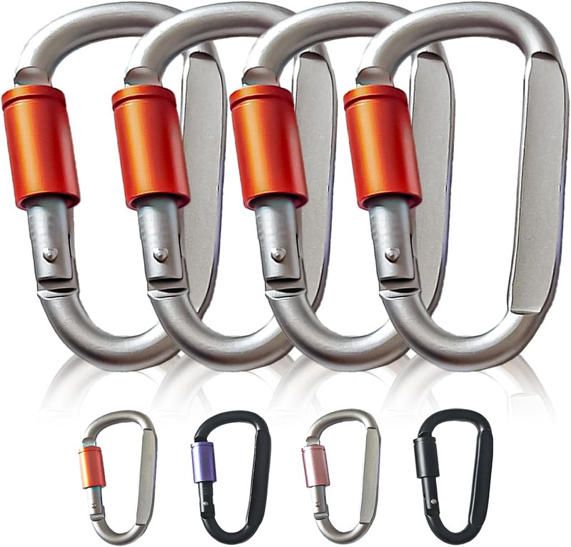 **Paracord Keychain - Durable Carabiner Clip with D Ring Metal Hook for Water Bottles, Keys & Backpacks**