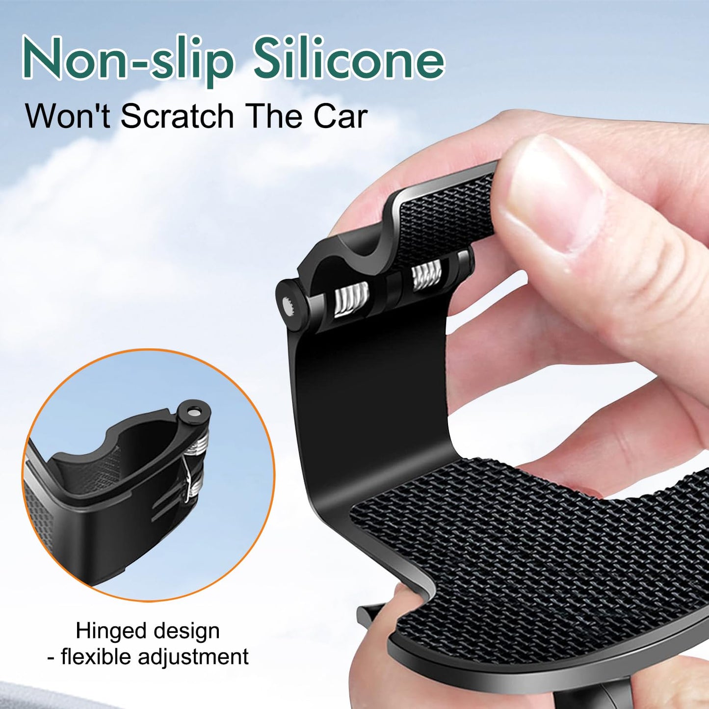 Car Phone Mount,360 Degree Rotation Dashboard Car Phone Holder, Multifunctional car Dash Board Mobile Phone Holder,Universal Dash Clip Cellphone Mount Cell Phone Holder Clip for 4-7 inch Smartphones