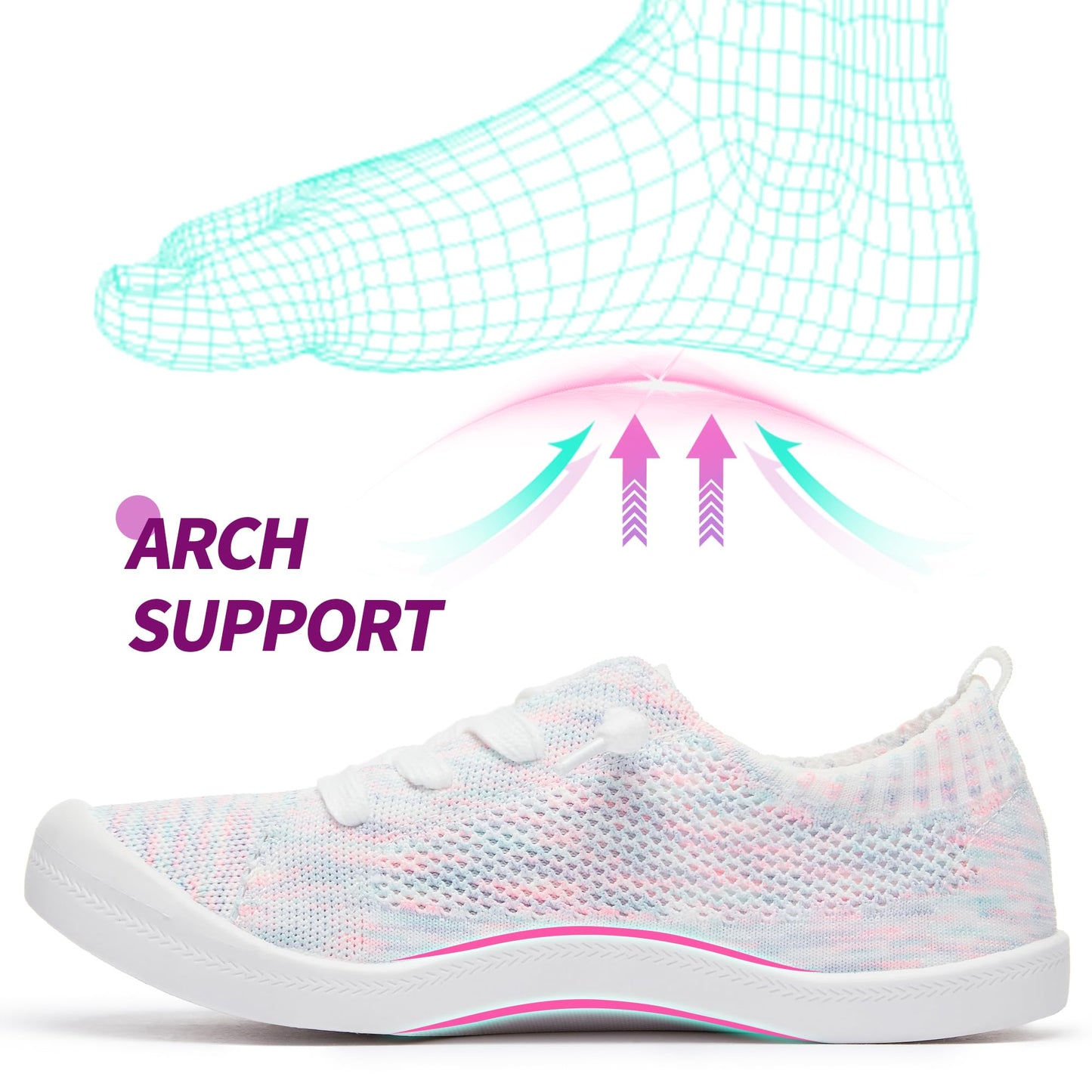 ALTOCIS Women's Knit Slip On Sneakers Ladies Elastic Low Top Flats Lightweight Breathe Mesh Fashion Sneakers Cute Flying Woven Loafers(Purple US5)