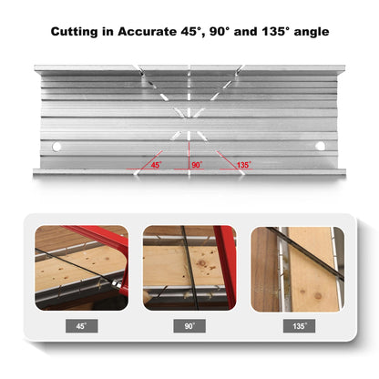 HAUTMEC Mini Hacksaw with Miter Box Set, 6" Hack Saw with Adjustable Cutting Angles & 6 Bi-Metal Blades, Compact Hand Saw for Wood, Metal, Plastic, Crafts, and DIY – HT0262