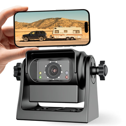 EWAY WiFi Magnetic Hitch Wireless Backup Rear/Front View Camera Rechargeable Battery for Easy Hitching of Gooseneck Horse Boat Travel Trailer/Fifth Wheels/RV/Camper Reverse for iPhone iPad Android
