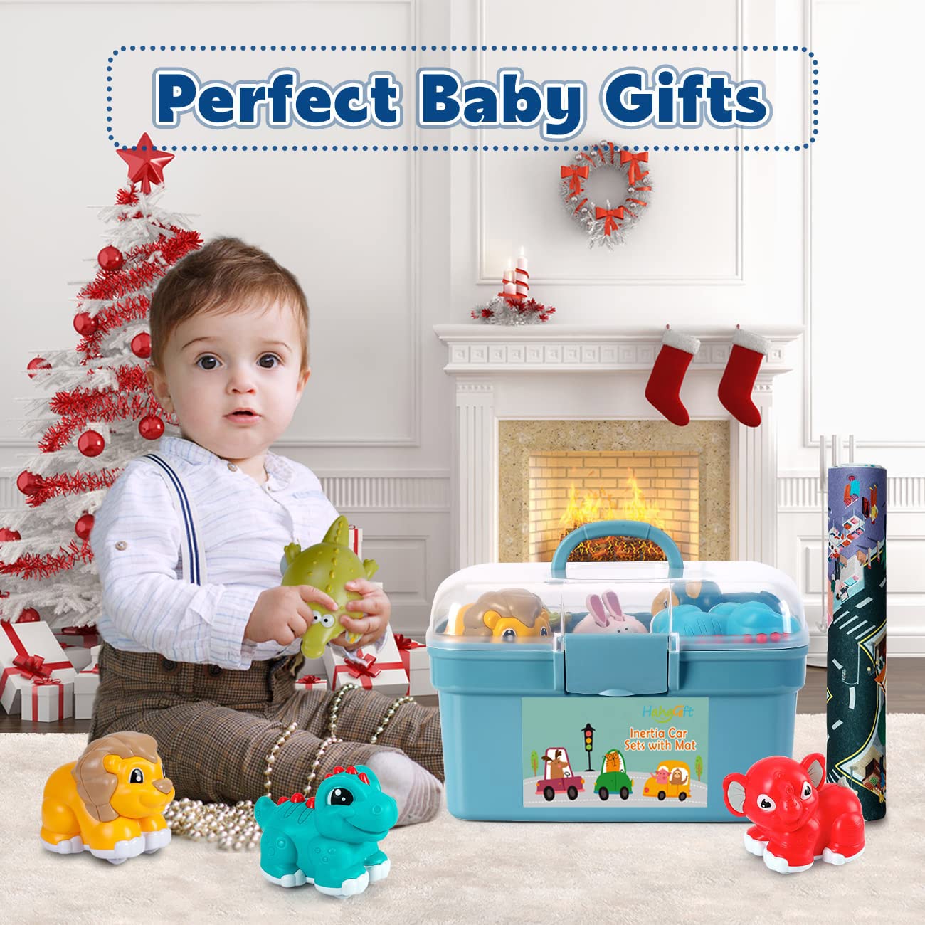 HahaGift Animal Car Toys for 1 Year Old Boys Gifts, Baby Boy Toys 12-18 Months Truck Toy, Pull Back Cars for 1 2 Year Old Girls, 1 Year Boy Birthday Gift for Childrens Toddler Toy 1-2 Years