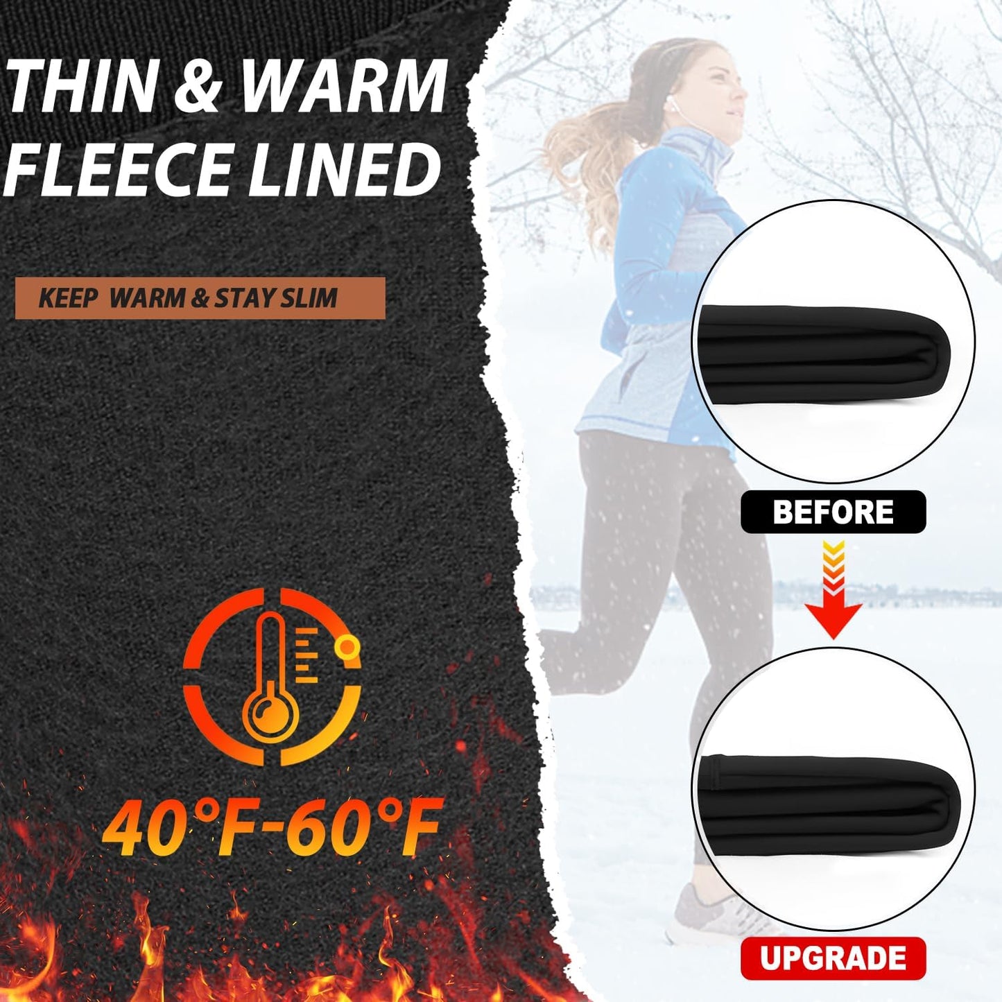 FuelMeFoot Women's Lined Thermal Leggings with Teddy Inner Fleece High Waist Leggings Warm Winter Sports Leggings Long Tights Yoga Trousers Running Trousers