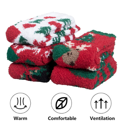 iCamter 5 Pairs Womens Fluffy Fuzzy Socks Cute Warm Winter Slipper Cozy Socks for Women