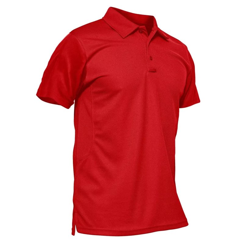 MAGCOMSEN Red Polo Shirts for Men Golf Polos Fishing Shirts Casual Shirts Quick Dry Summer Shirt Tomato Red M