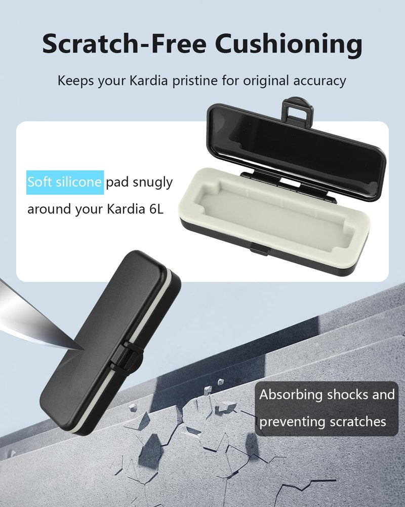 SavvyBloom Kardia Mobile Case Only for KardiaMobile 6L EKG Heart Monitor, KardiaMobile 6L Case with Silicone Pad for Travel and Portable, Protect Kardia (CASE ONLY) Black