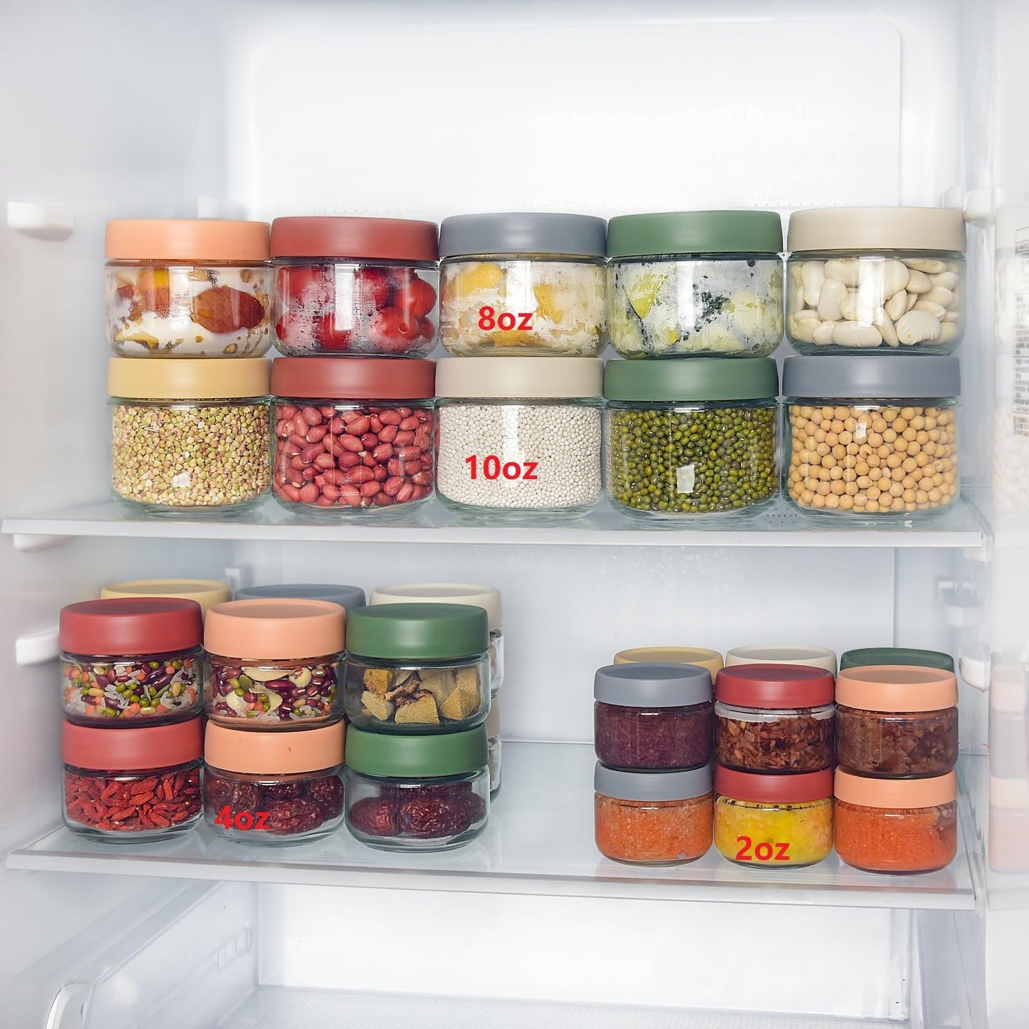 EONJOE 8oz Glass Jars with Lids 1 Cup Small Food Containers for Chia Pudding Jam Snack Yogurt Overnight Oats Candy,6-Pack