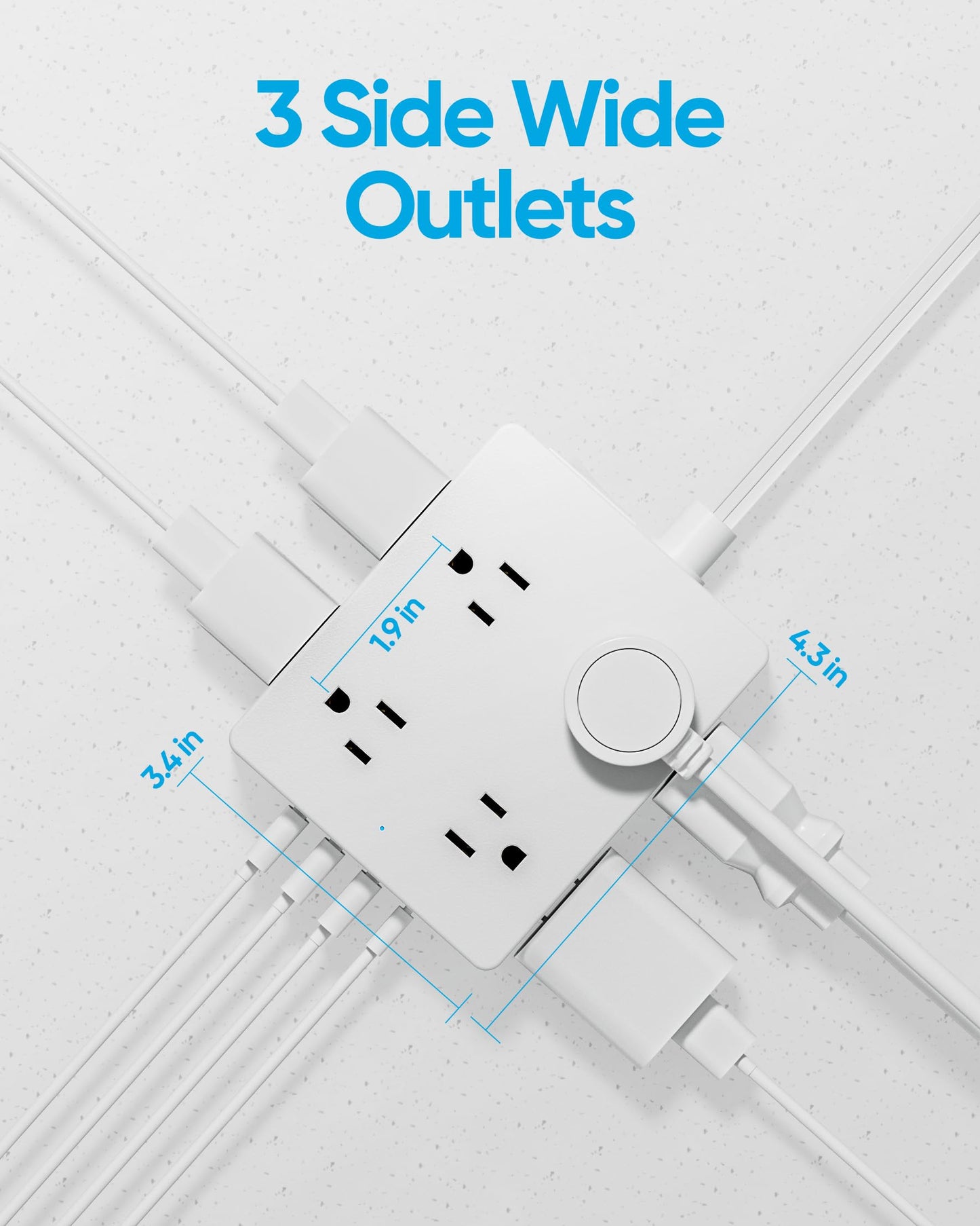 Surge Protector Power Strip, Olcorife Ultra Thin Flat Plug Extension Cord 5ft, 8 Outlets 4 USB Ports(1 USB C), Flat Wall Plug Outlet Extender, College Dorm Room Essentials, Black