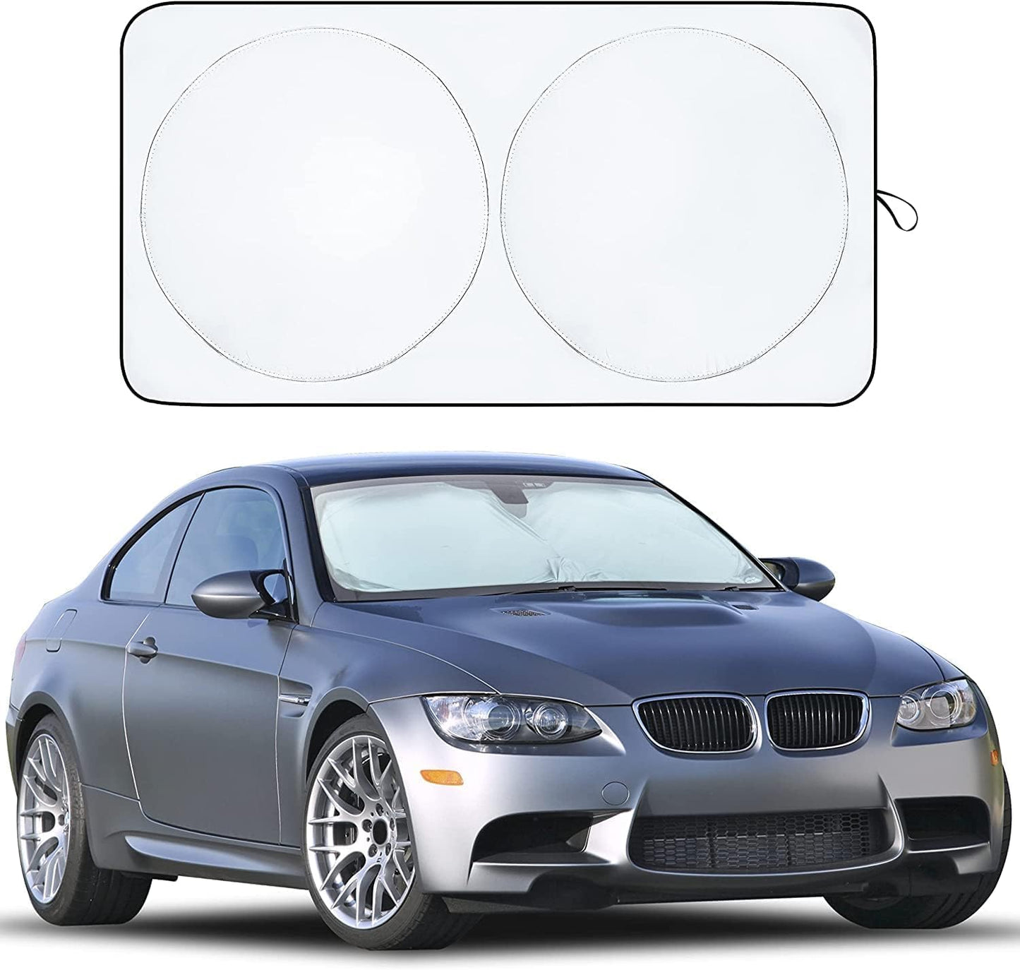 EcoNour Patented Design for Car Windshield Sun Shade | Blocks 99% Heat and Keep Interior Cool | Fits Cars, SUV, Truck | Automotive Sun Screen,Visor and Summer Vehicle Accessories | Medium (64x32)