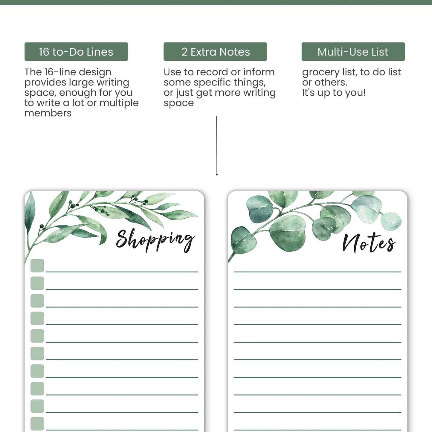 ALEZEL Magnetic Dry Erase Calendar for Fridge, Greenery Monthly Fridge Calendar Whiteboard Set - Vertical Monthly Calendar for Refrigerator, Grocery & to Do List White Board, 3 Markers + Eraser