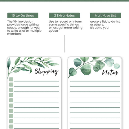 ALEZEL Magnetic Dry Erase Calendar for Fridge, Greenery Monthly Fridge Calendar Whiteboard Set - Vertical Monthly Calendar for Refrigerator, Grocery & to Do List White Board, 3 Markers + Eraser
