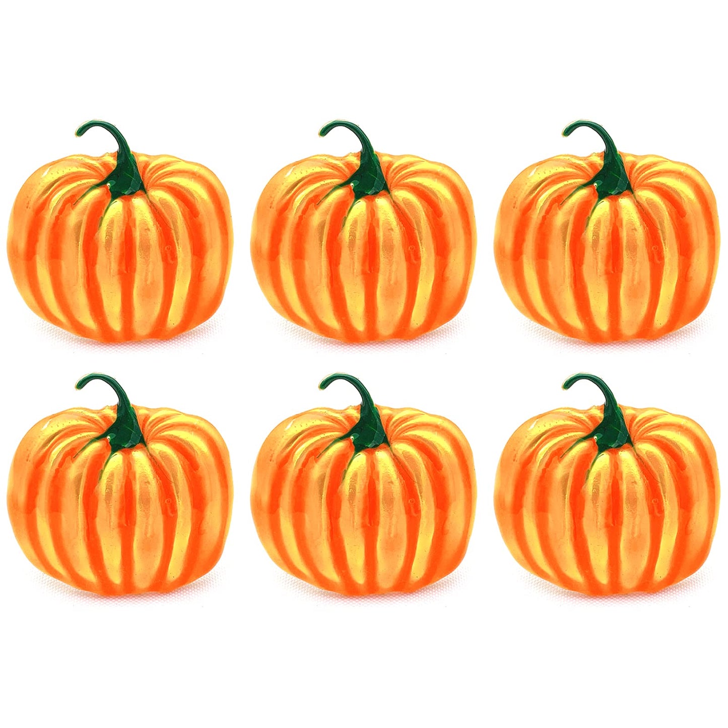 Getfitsoo Thanksgiving Pumpkin Napkin Rings Set of 6, Halloween Napkin Holder, Metal Napkin Rings for Family Gatherings Holiday Party Home Kitchen Dinner Table Setting (Pumpkin)