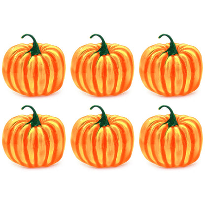 Getfitsoo Thanksgiving Pumpkin Napkin Rings Set of 6, Halloween Napkin Holder, Metal Napkin Rings for Family Gatherings Holiday Party Home Kitchen Dinner Table Setting (Pumpkin)