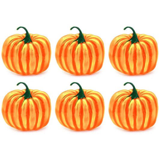 Getfitsoo Thanksgiving Pumpkin Napkin Rings Set of 6, Halloween Napkin Holder, Metal Napkin Rings for Family Gatherings Holiday Party Home Kitchen Dinner Table Setting (Pumpkin)