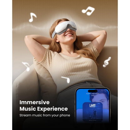 BOB AND BRAD Eye Massager FSA Eligible/HSA Eligible, EyeOasis 2 Heated Eye Mask for Migraines with Music, Smart Migraine Massager Reduce Dry Eyes Improve Sleep, Birthday Gifts for Women Men Mom Dad