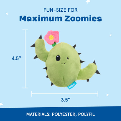 Barkbox 2 in 1 Interactive Plush Dog Toy - Rip and Reveal Toy for Dogs and Puppies - Stimulating Squeaky Pet Toys | Consuela Cactus Small