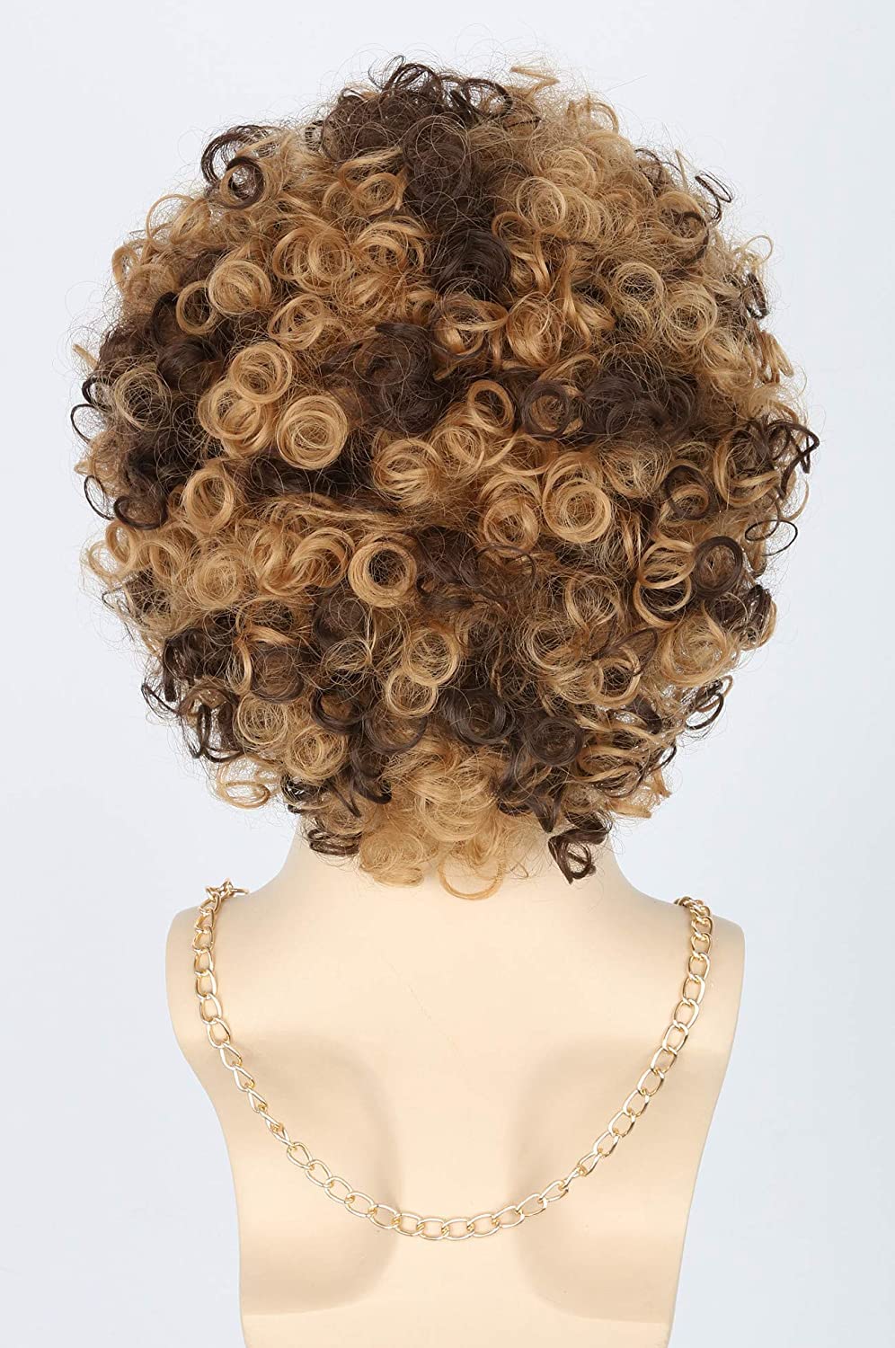 Topcosplay Men Wigs 70s 80s Disco Hippies Afro Wig Short Curly Male Wigs Blonde Mixed Brown Halloween Costume Wig