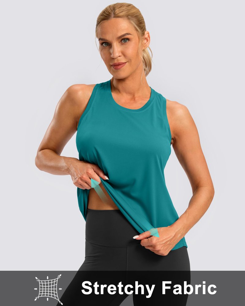 G Gradual Women's Workout Tank Tops Racerback Athletic Yoga Tops Loose Fit Sleeveless Running Gym Sports Shirts for Women(Teal,M)