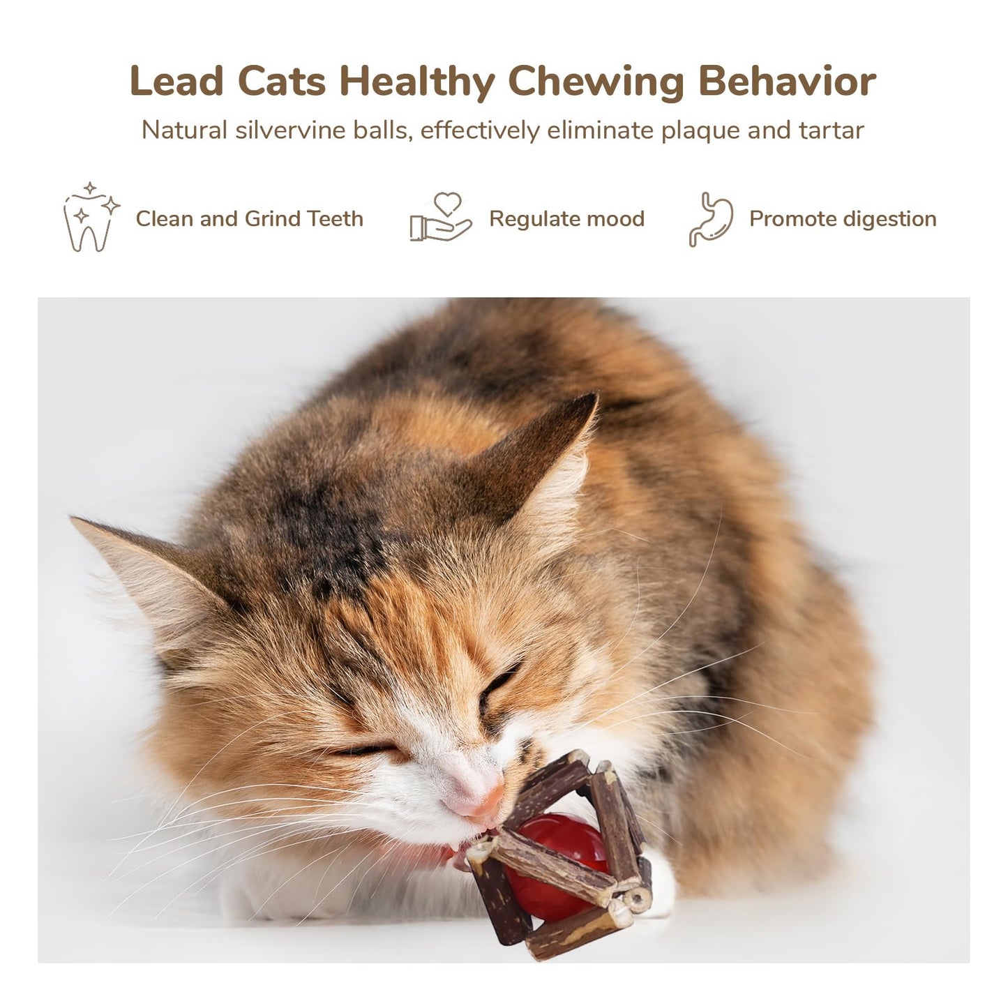 FUKUMARU Cat Tree, 4 in 1 Large Modern Cats Tower with Jute Scratching Post and Hammock, Wood Cat Condo with silvervine Balls, Brown Cat Climber Stand Playhouse for Indoor Cats, Retro Style