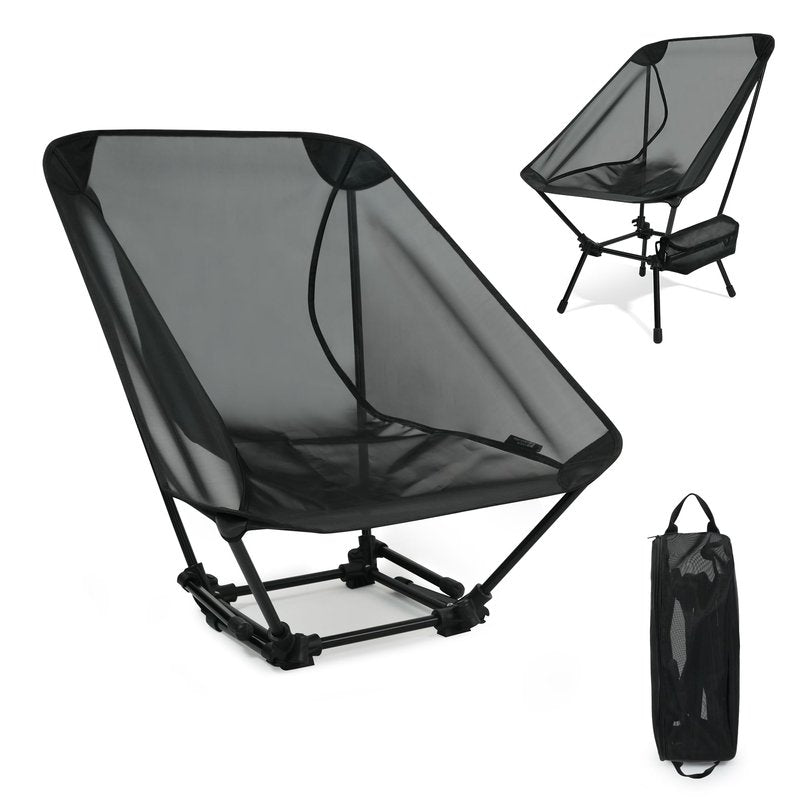 喜马拉雅 Himalaya Ultralight Beach Chair, 2 Heights Lightweight Camping Chair, Folding Mesh Backpacking Chairs, Portable Compact Camp Chairs for Hiking Picnic Lawn Festival Outdoor
