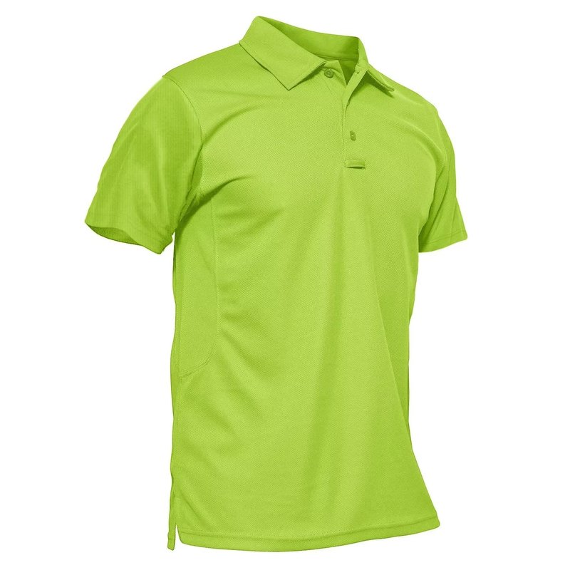 MAGCOMSEN Polo Shirts for Men Dry Fit Golf Shirts Quick Dry Work Polo Shirts Summer Shirts Fluorescent Green M