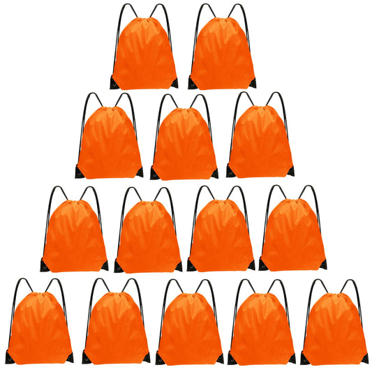 Grneric Drawstring Bags Bulk 14 Pcs Drawstring Backpack Bulk Cinch Bag Sackpack for Men Women Gym (Orange)
