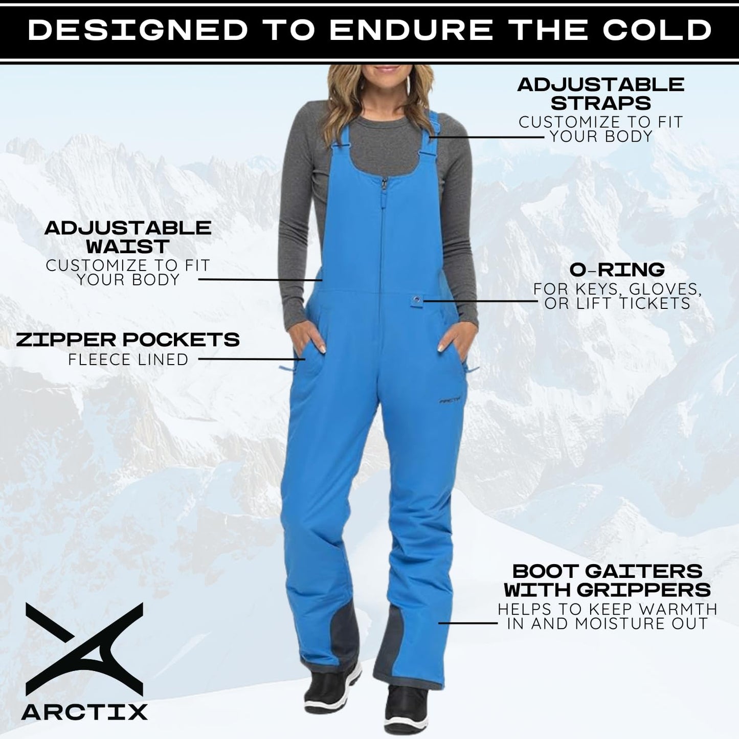 Arctix Women's Essential Insulated Bib Overalls, Marina Blue, 2X Short