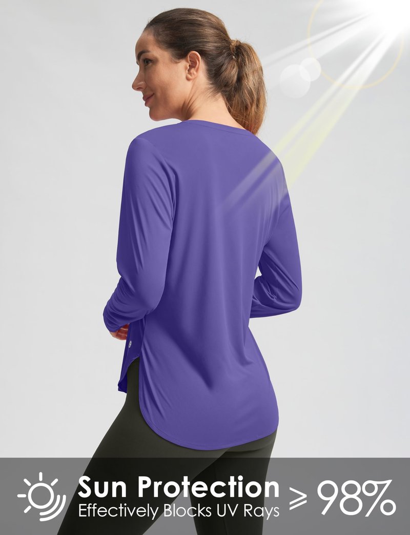 Women's Sun Shirts UPF 50+ Long Sleeve UV Protection Shirt Lightweight Quick Dry Workout Hiking Tops for Women(Vintage Purple,M)