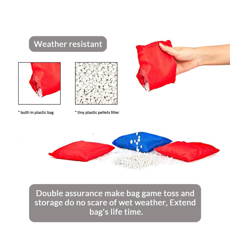 ApudArmis All Weather Cornhole Bean Bags, Set of 8 Weather Resistant Corn Hole Bags for Cornhole Toss Games - for ApudArmis (Includes Carry Bag)