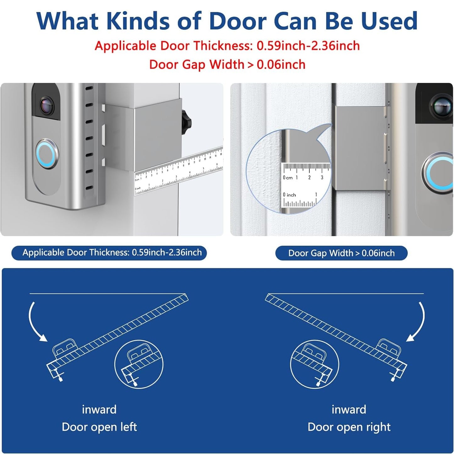 KIMILAR Anti-Theft Video Doorbell Mount Compatible with Ring/Blink Wireless Video Doorbell, Adjustable Mounting Bracket Accessories for Houses, Apartments, Businesses, Not for Security Door