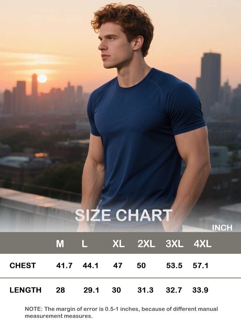 CuterzClub Mens Moisture Wicking Shirts 5 Pack Gym Casual Summer Quick Dry Fit Work Athletic Tee Running Out Fitted Short Sleeve Hiking Performance Elastic Lightweight (Multipack 14, L)