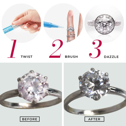 Connoisseurs Jewellery Cleaner Diamond Dazzle Stik | Cleaner for Jewellery Sparkle & Shine | Brush Tip & Compact for Diamonds & Precious Stones (Diamond Dazzle Stik)