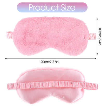 2 Pack Plush Sleeping Eye Mask Soft Plush Eye Mask Fuffy Eye Cover Comfortable Sleep Mask Blindfold Rainbow Faux Fur Eye Shade for Women, Men and Kids Travel Nap Sleeping 565488_2_3pL1H9vJ3
