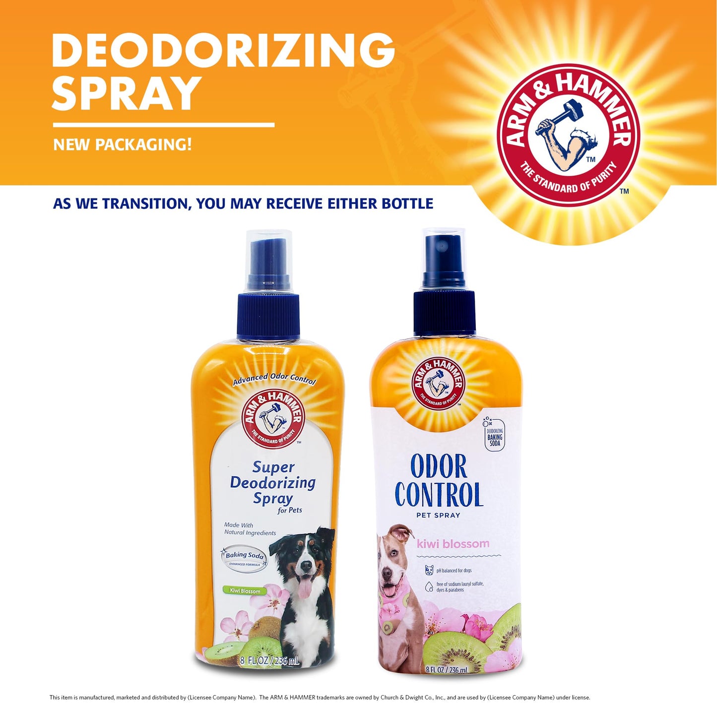 Arm & Hammer for Pets Super Deodorizing Spray for Dogs | Best Odor Eliminating Spray for All Dogs & Puppies | Fresh Kiwi Blossom Scent That Smells Great, 8 Ounces