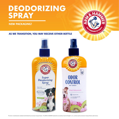 Arm & Hammer for Pets Super Deodorizing Spray for Dogs | Best Odor Eliminating Spray for All Dogs & Puppies | Fresh Kiwi Blossom Scent That Smells Great, 8 Ounces