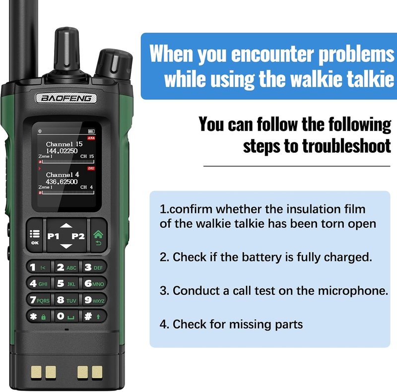 BAOFENG DM32 DMR Radio | Handheld Walkie Talkie with GPS & NOAA Weather | Long Range, 2500mAh Battery, USB-C Charging