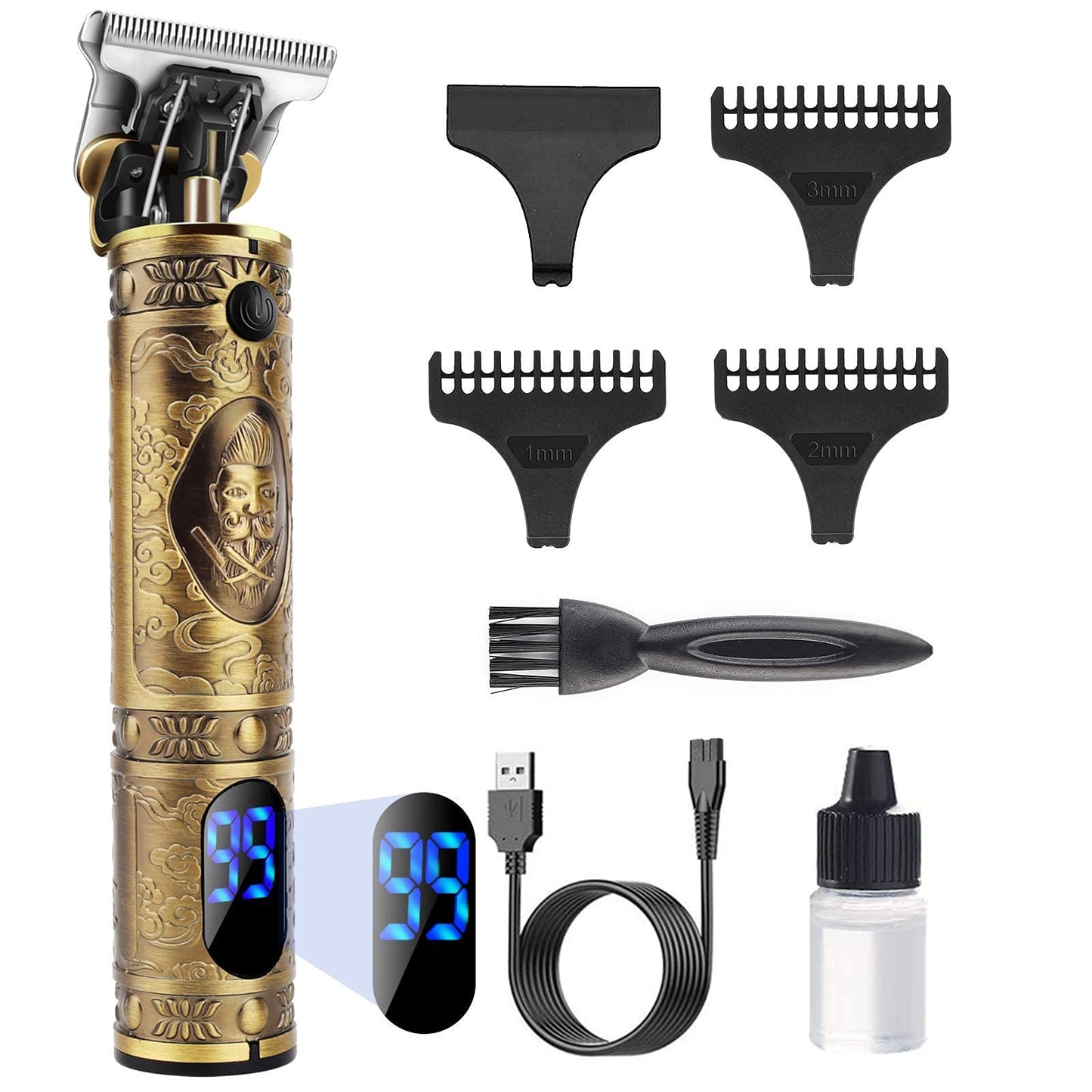 YiLFo Hair Clippers Men Professional Beard Trimmer, Cordless Electric Self Hair Clippers with LCD Screen, Precision Outlining Trimmer-Smooth Clipping, Sharp Shaver-Rechargeable Battery, Gifts for Men