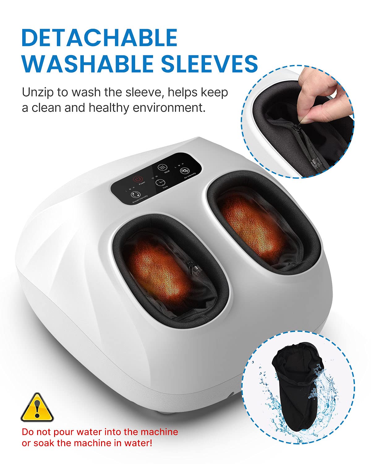 RENPHO Foot Massager Machine with Heat [2026 Upgraded], Shiatsu Foot Massager for Plantar Fasciitis, Foot Massager Machine for Women, Wireless Control, True Full Foot Massager, Up to Size 14, BK
