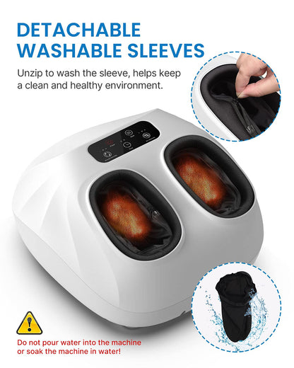 RENPHO Foot Massager Machine with Heat [2026 Upgraded], Shiatsu Foot Massager for Plantar Fasciitis, Foot Massager Machine for Women, Wireless Control, True Full Foot Massager, Up to Size 14, BK