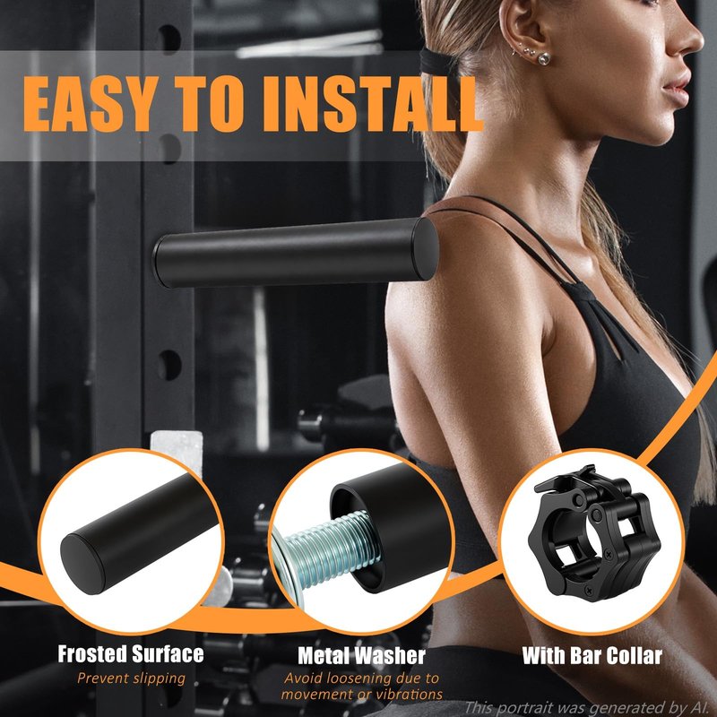 CAELUM Weight Plate Holder Power Rack Attachment, 2 Inch Olympic Plate Storage Pegs for Squat Rack, 11.8" Steel Weight Plate Storage Pins with Bar Collars, Fits 2"x2", 2"x3", 3"x3" Power Cages with 1" Holes, for Home Gym, Garage Gym, Strength Training
