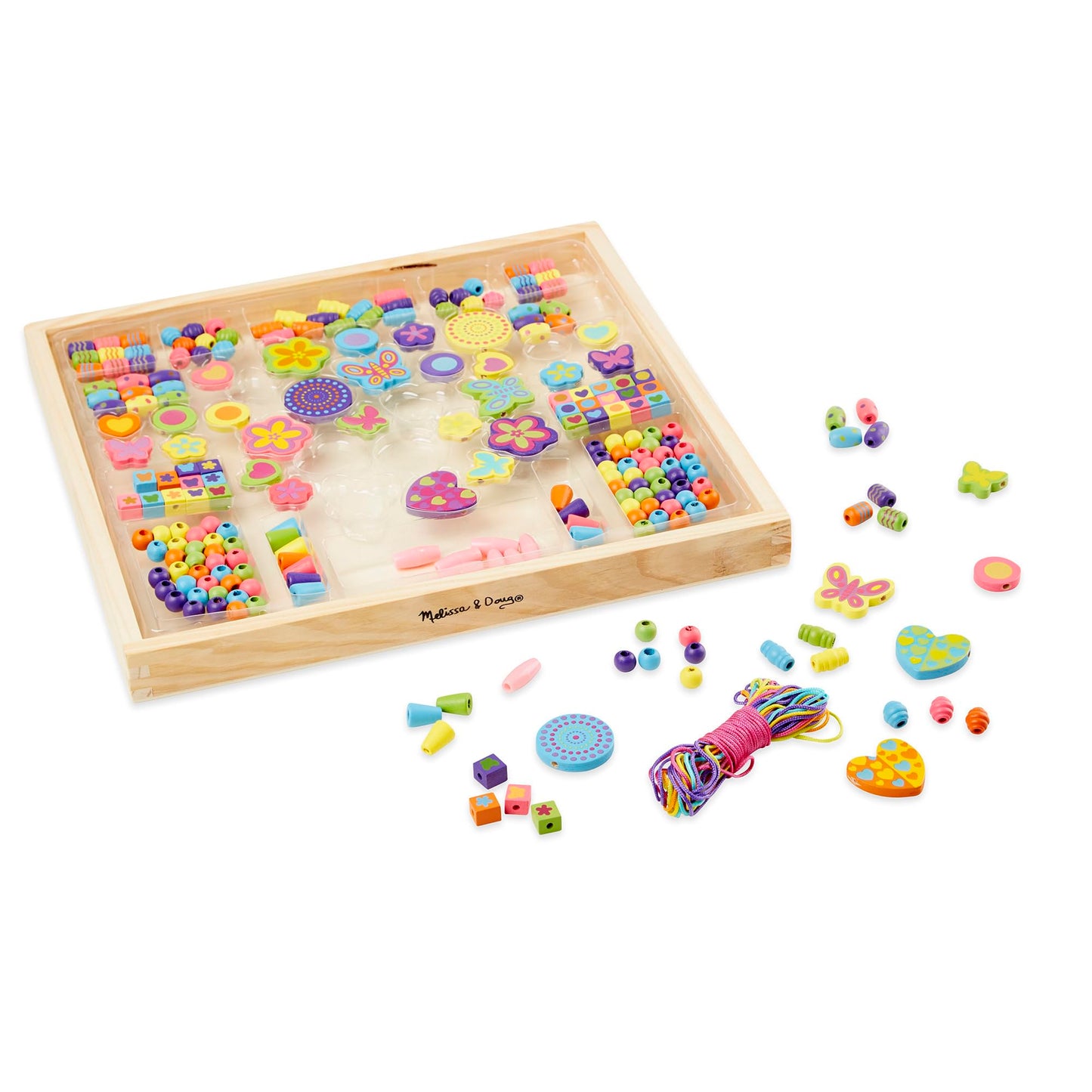 Melissa & Doug Bead Bouquet Necklace Making Kit | Wooden Beads for Jewellery Making Kit | Arts and Crafts for Kids Age 6 | Friendship Bracelet Making Kit for Girls or Boys